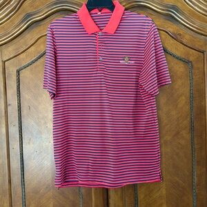 EUC Adidas golf shirt, Mid Pines size small orange/navy